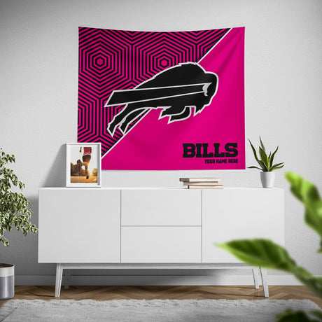 Pixsona Buffalo Bills Pink Implosion Tapestry | Personalized | Custom