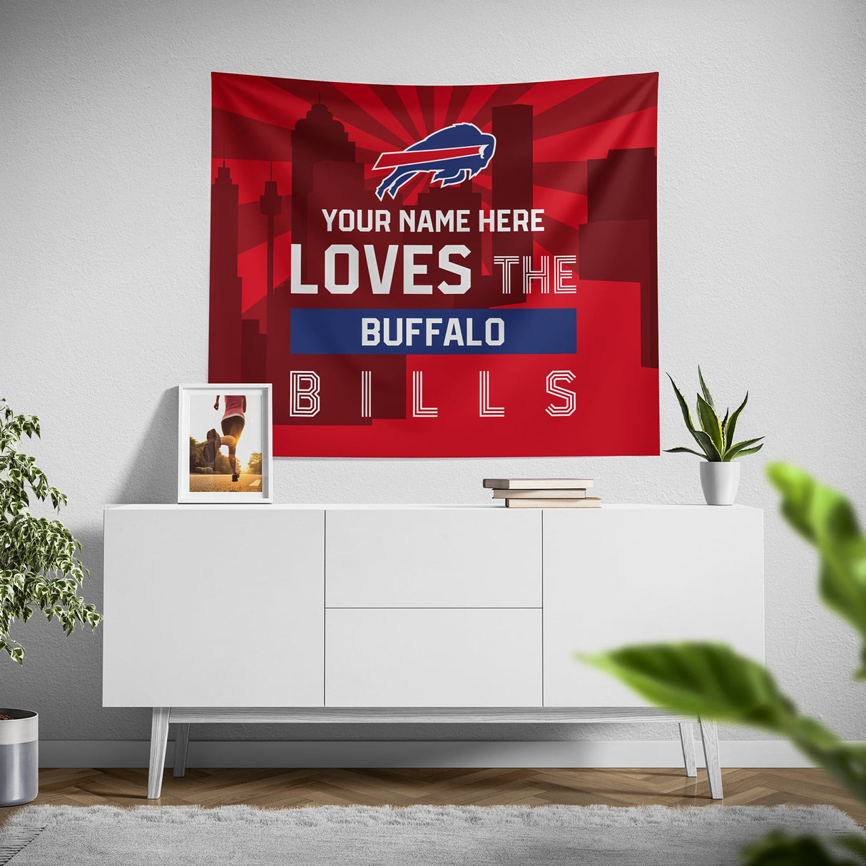 Pixsona Buffalo Bills Skyline Tapestry | Personalized | Custom