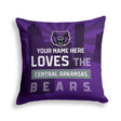 Pixsona Central Arkansas Bears Skyline Throw Pillow | Personalized | Custom