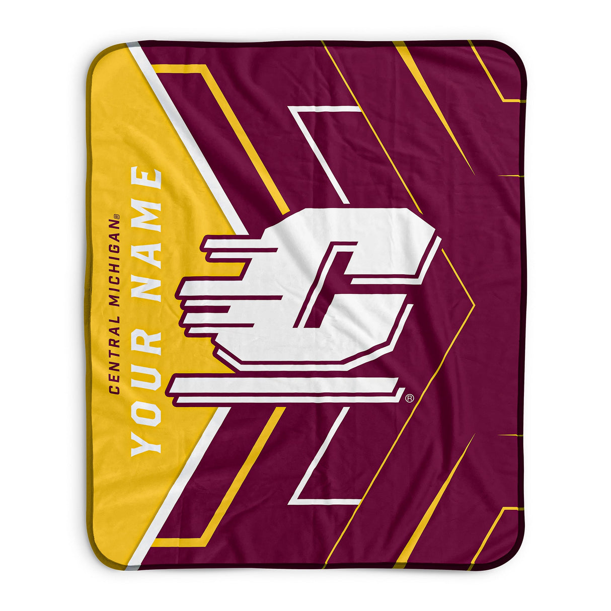 Pixsona Central Michigan Chippewas Glow Pixel Fleece Blanket | Personalized | Custom