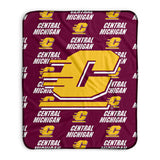 Pixsona Central Michigan Chippewas Repeat Pixel Fleece Blanket