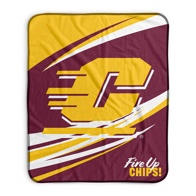 Pixsona Central Michigan Chippewas Velocity Pixel Fleece Blanket