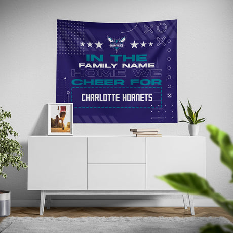 Pixsona Charlotte Hornets Cheer Tapestry | Personalized | Custom