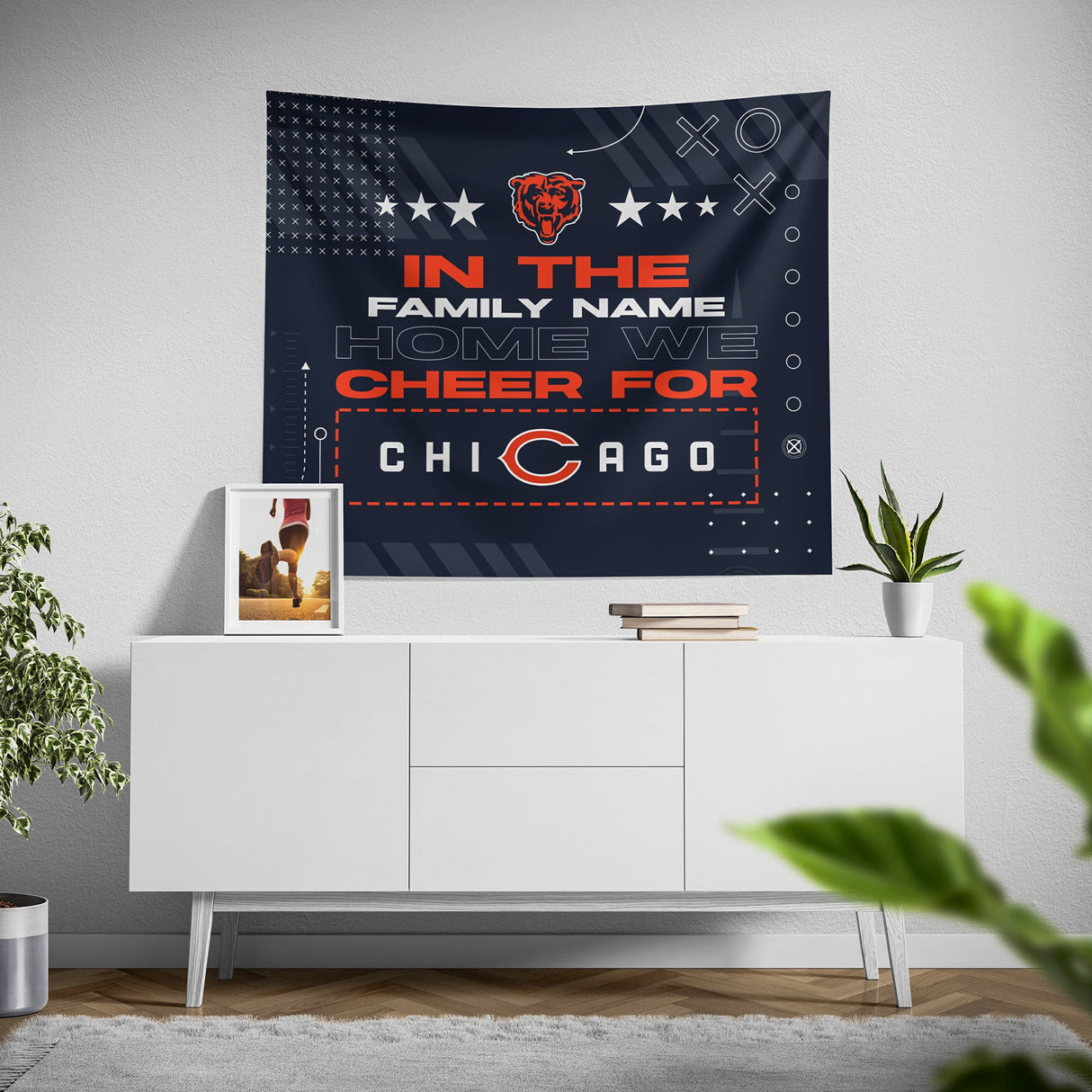 Pixsona Chicago Bears Cheer Tapestry | Personalized | Custom