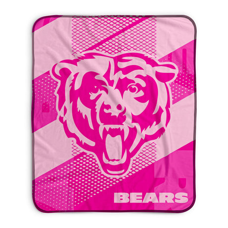 Pixsona Chicago Bears Pink Motion Pixel Fleece Blanket