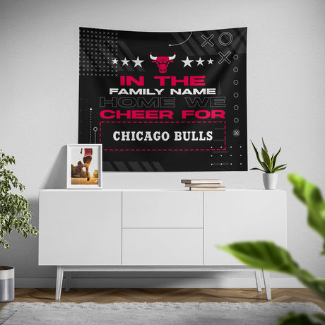 Pixsona Chicago Bulls Cheer Tapestry | Personalized | Custom