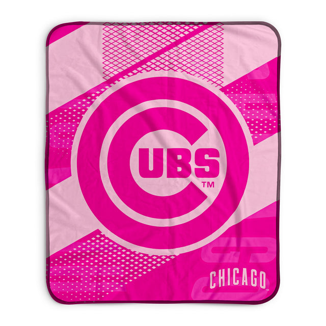 Pixsona Chicago Cubs Pink Motion Pixel Fleece Blanket