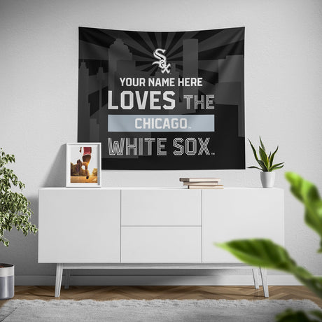 Pixsona Chicago White Sox Skyline Tapestry | Personalized | Custom