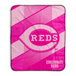 Pixsona Cincinnati Reds Pink Motion Pixel Fleece Blanket