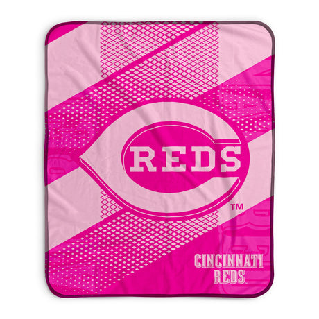 Pixsona Cincinnati Reds Pink Motion Pixel Fleece Blanket