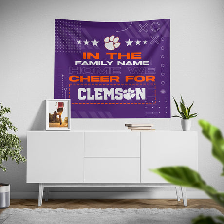 Pixsona Clemson Tigers Cheer Tapestry | Personalized | Custom