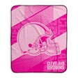 Pixsona Cleveland Browns Pink Motion Pixel Fleece Blanket