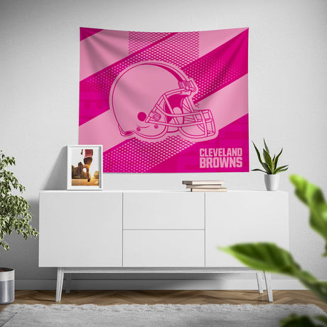 Pixsona Cleveland Browns Pink Motion Tapestry