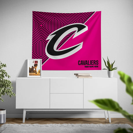 Pixsona Cleveland Cavaliers Pink Implosion Tapestry | Personalized | Custom