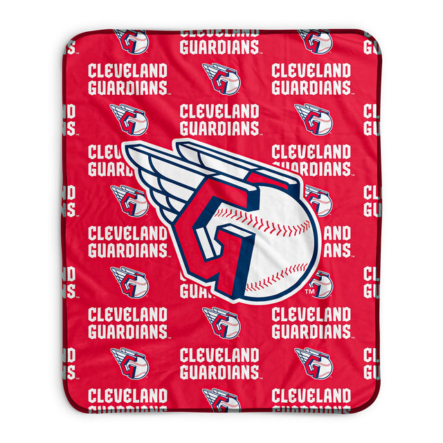 Pixsona Cleveland Guardians Repeat Pixel Fleece Blanket