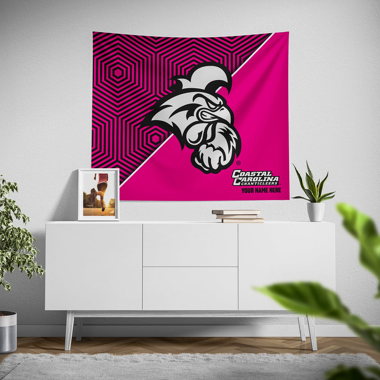 Pixsona Coastal Carolina Chanticleers Pink Implosion Tapestry | Personalized | Custom