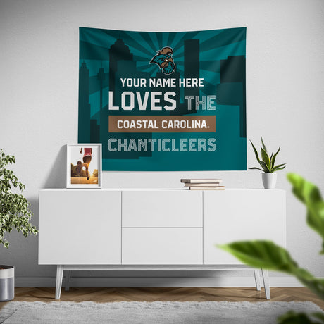 Pixsona Coastal Carolina Chanticleers Skyline Tapestry | Personalized | Custom