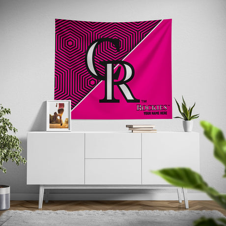 Pixsona Colorado Rockies Pink Implosion Tapestry | Personalized | Custom