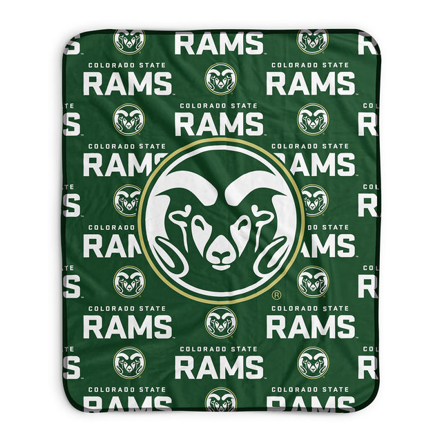 Pixsona Colorado State Rams Repeat Pixel Fleece Blanket