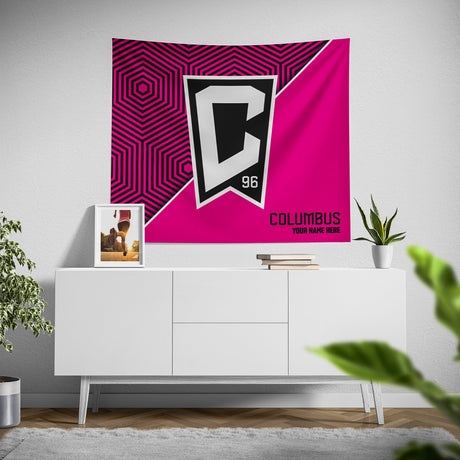 Pixsona Columbus Crew Pink Implosion Tapestry | Personalized | Custom