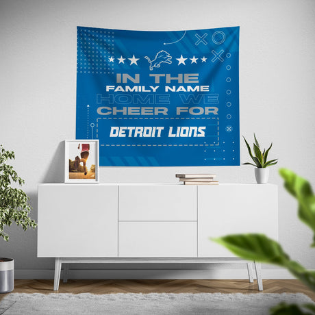 Pixsona Detroit Lions Cheer Tapestry | Personalized | Custom