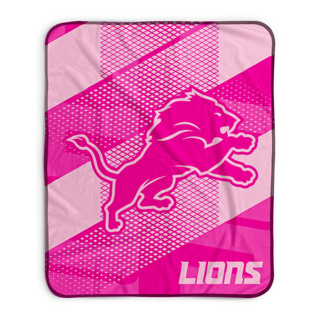 Pixsona Detroit Lions Pink Motion Pixel Fleece Blanket