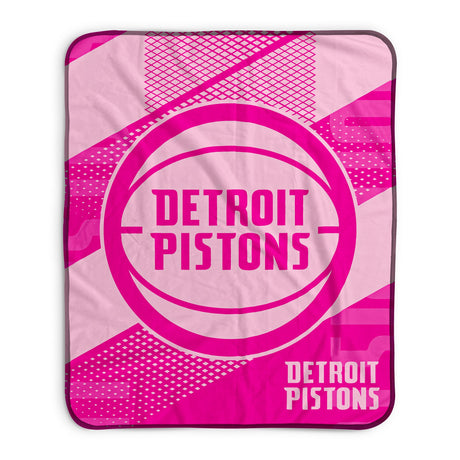 Pixsona Detroit Pistons Pink Motion Pixel Fleece Blanket