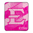 Pixsona East Tennessee Buccaneers Pink Motion Pixel Fleece Blanket