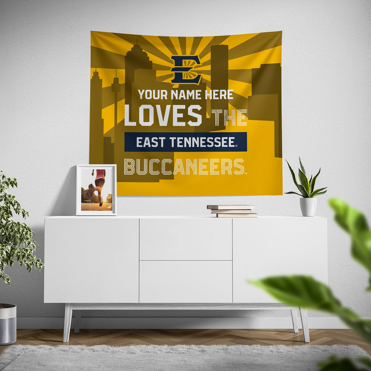 Pixsona East Tennessee Buccaneers Skyline Tapestry | Personalized | Custom