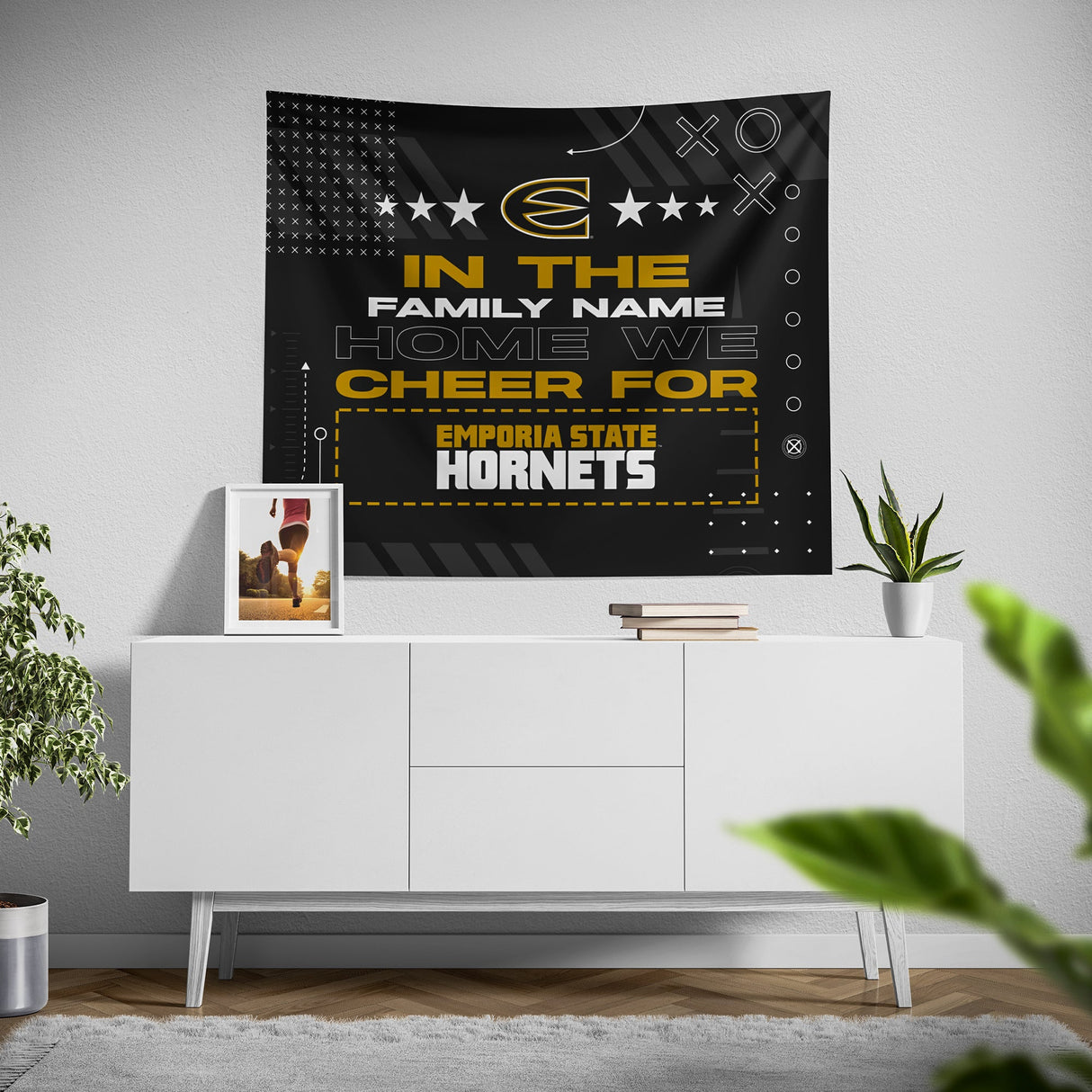 Pixsona Emporia State Hornets Cheer Tapestry | Personalized | Custom