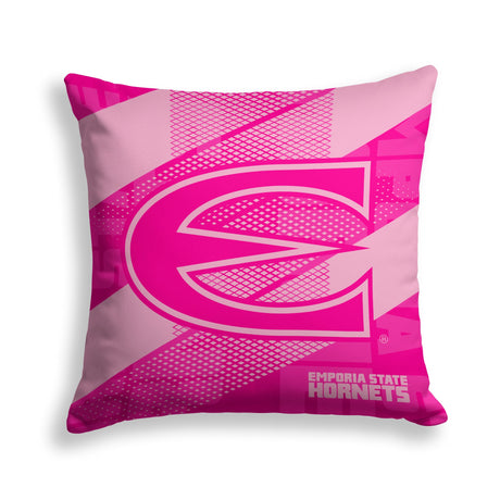 Pixsona Emporia State Hornets Pink Motion Throw Pillow