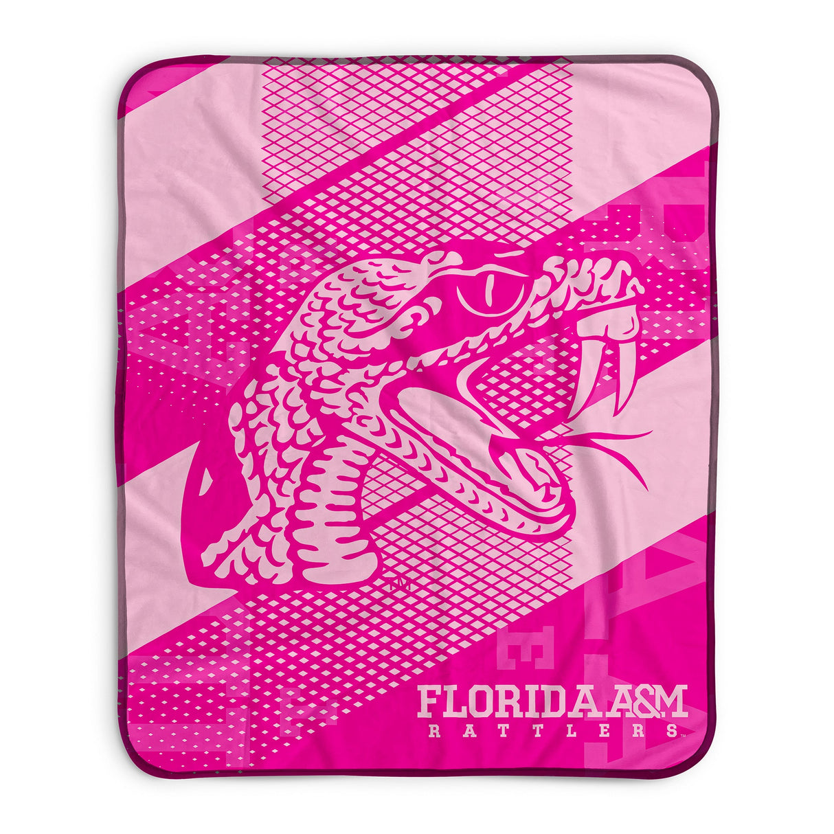 Pixsona FAMU Rattlers Pink Motion Pixel Fleece Blanket