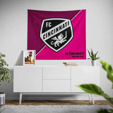 Pixsona FC Cincinnati Pink Implosion Tapestry | Personalized | Custom