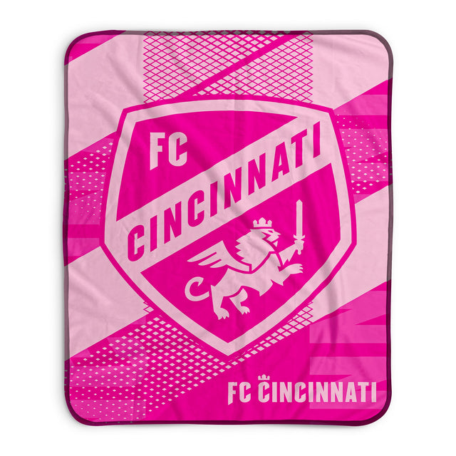 Pixsona FC Cincinnati Pink Motion Pixel Fleece Blanket