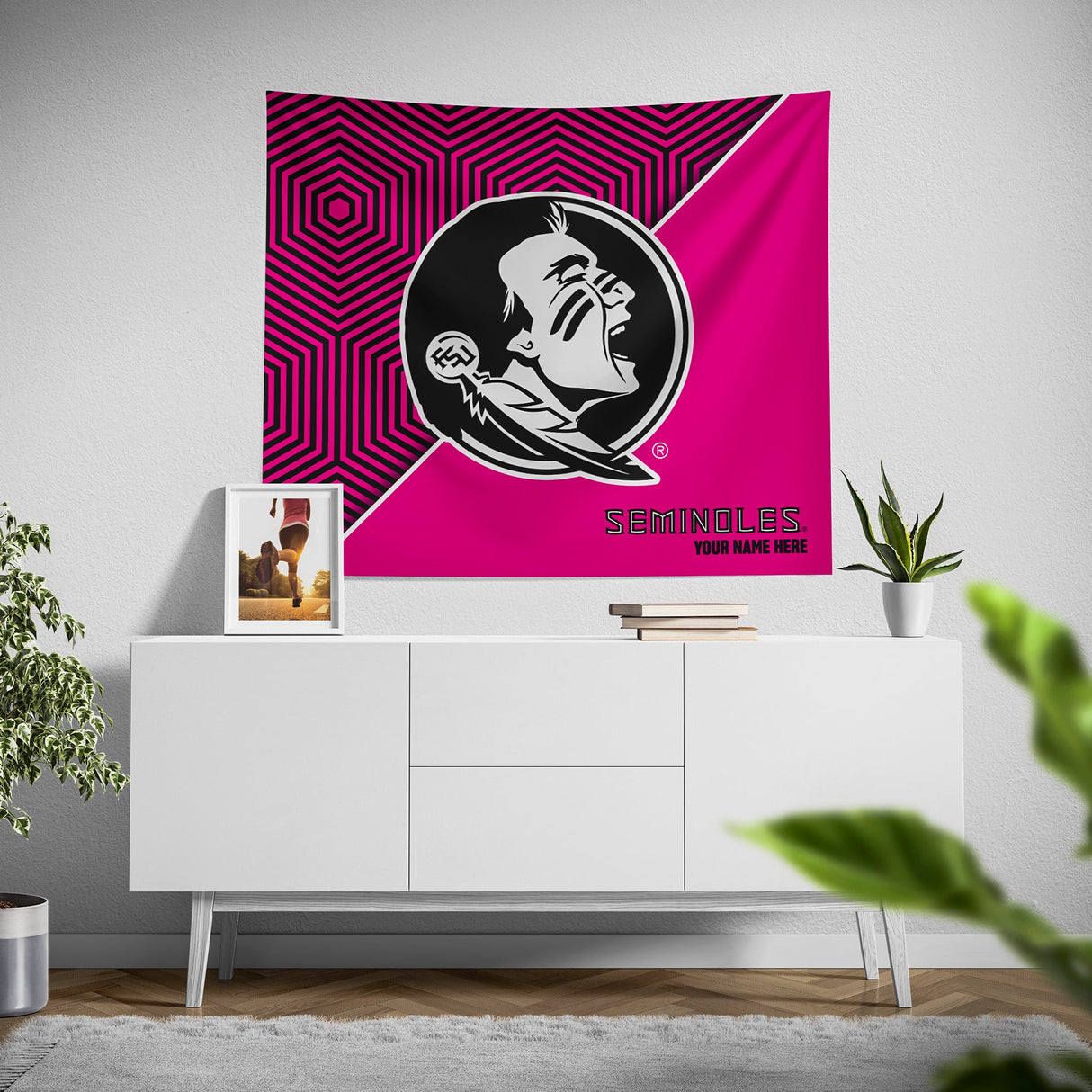 Pixsona Florida State Seminoles Pink Implosion Tapestry | Personalized | Custom