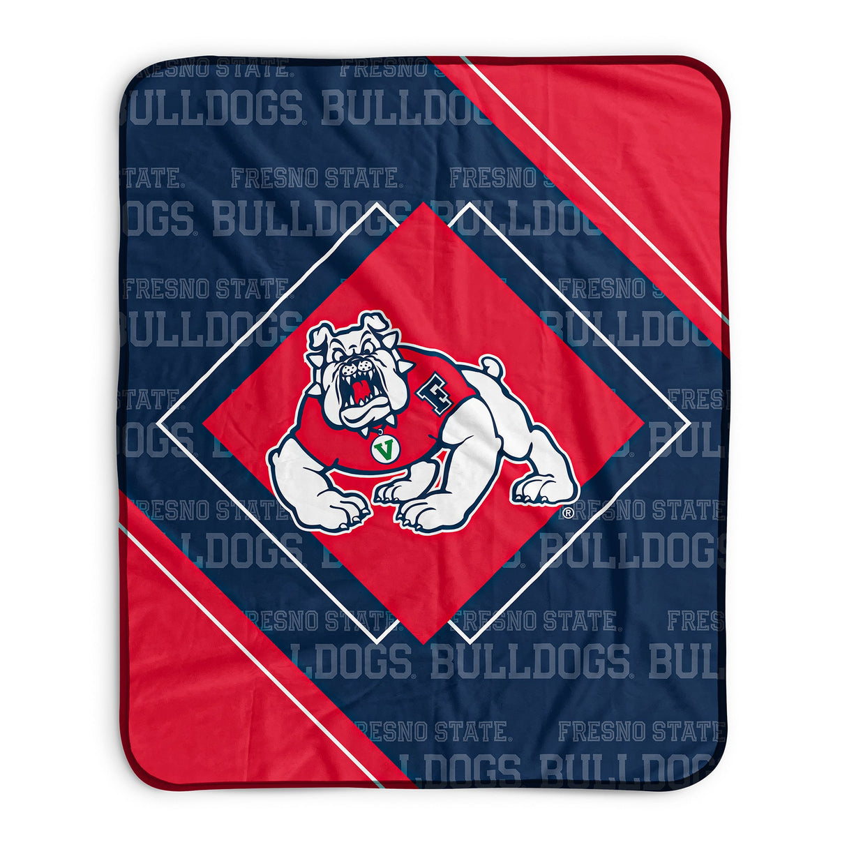 Pixsona Fresno State Bulldogs Boxed Pixel Fleece Blanket