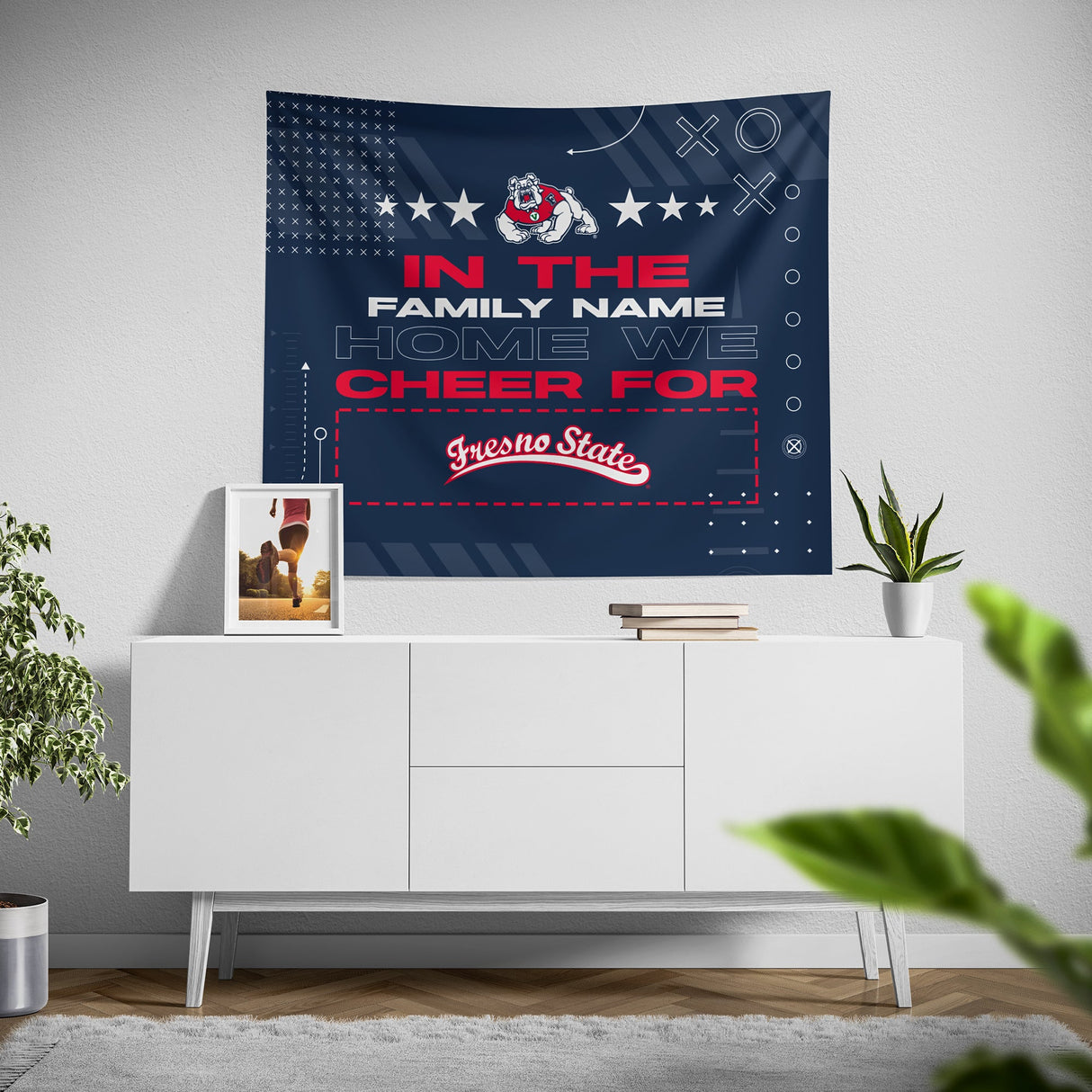 Pixsona Fresno State Bulldogs Cheer Tapestry | Personalized | Custom