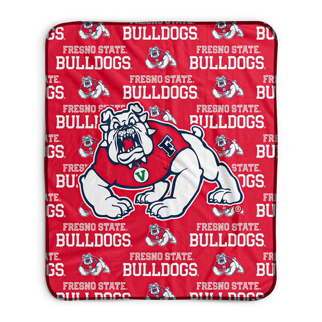 Pixsona Fresno State Bulldogs Repeat Pixel Fleece Blanket