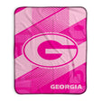 Pixsona Georgia Bulldogs Pink Motion Pixel Fleece Blanket