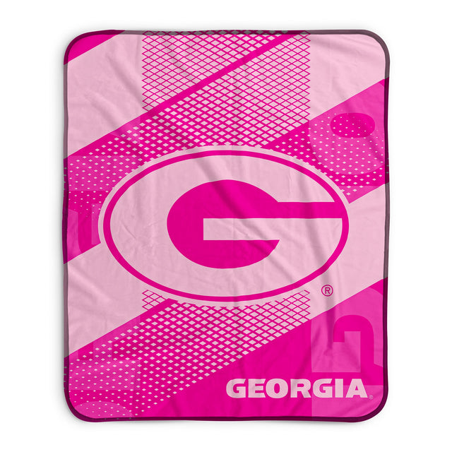 Pixsona Georgia Bulldogs Pink Motion Pixel Fleece Blanket