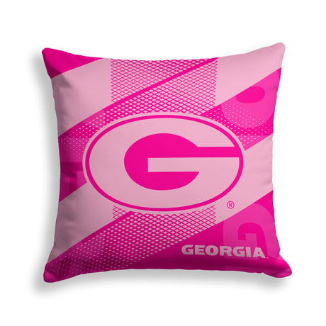 Pixsona Georgia Bulldogs Pink Motion Throw Pillow