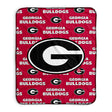 Pixsona Georgia Bulldogs Repeat Pixel Fleece Blanket