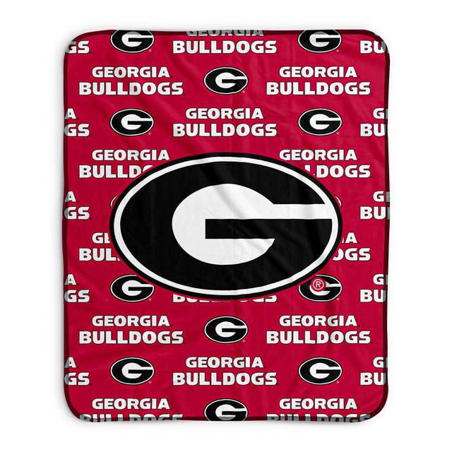 Pixsona Georgia Bulldogs Repeat Pixel Fleece Blanket