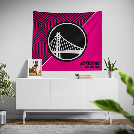 Pixsona Golden State Warriors Pink Implosion Tapestry | Personalized | Custom