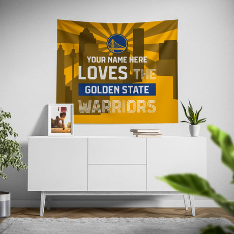 Pixsona Golden State Warriors Skyline Tapestry | Personalized | Custom