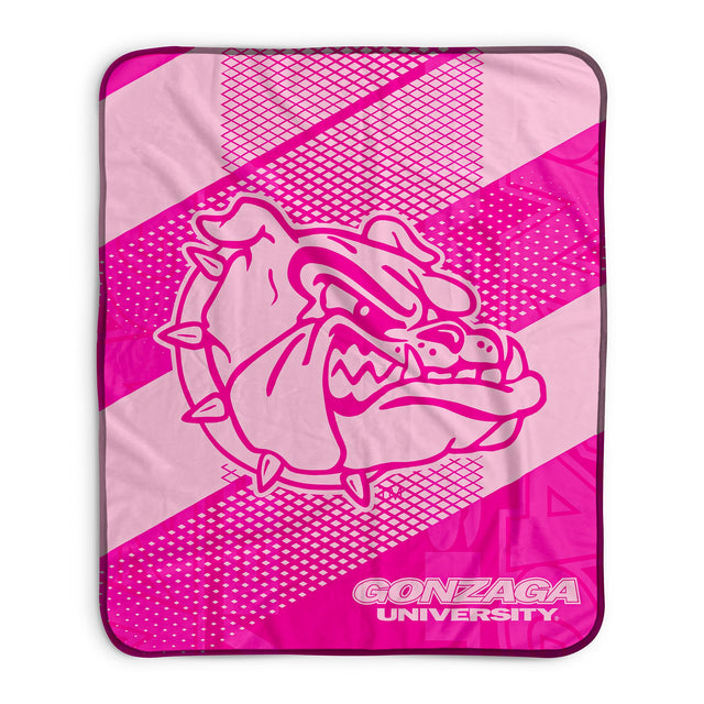 Pixsona Gonzaga Bulldogs Pink Motion Pixel Fleece Blanket