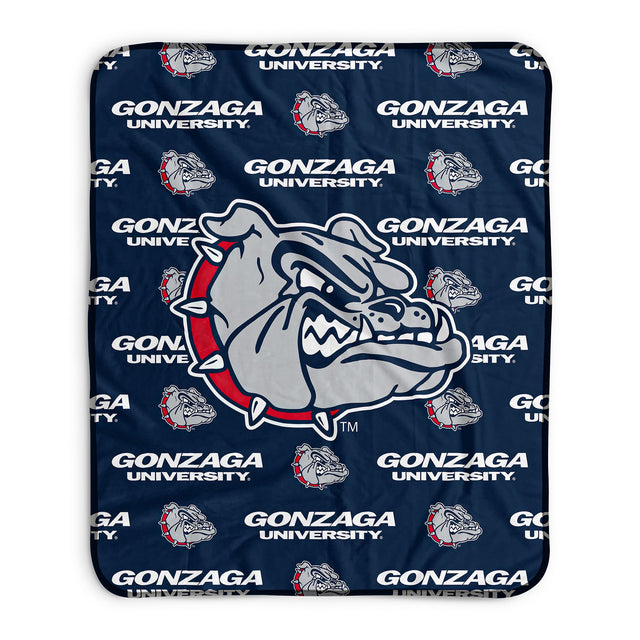 Pixsona Gonzaga Bulldogs Repeat Pixel Fleece Blanket