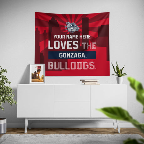 Pixsona Gonzaga Bulldogs Skyline Tapestry | Personalized | Custom