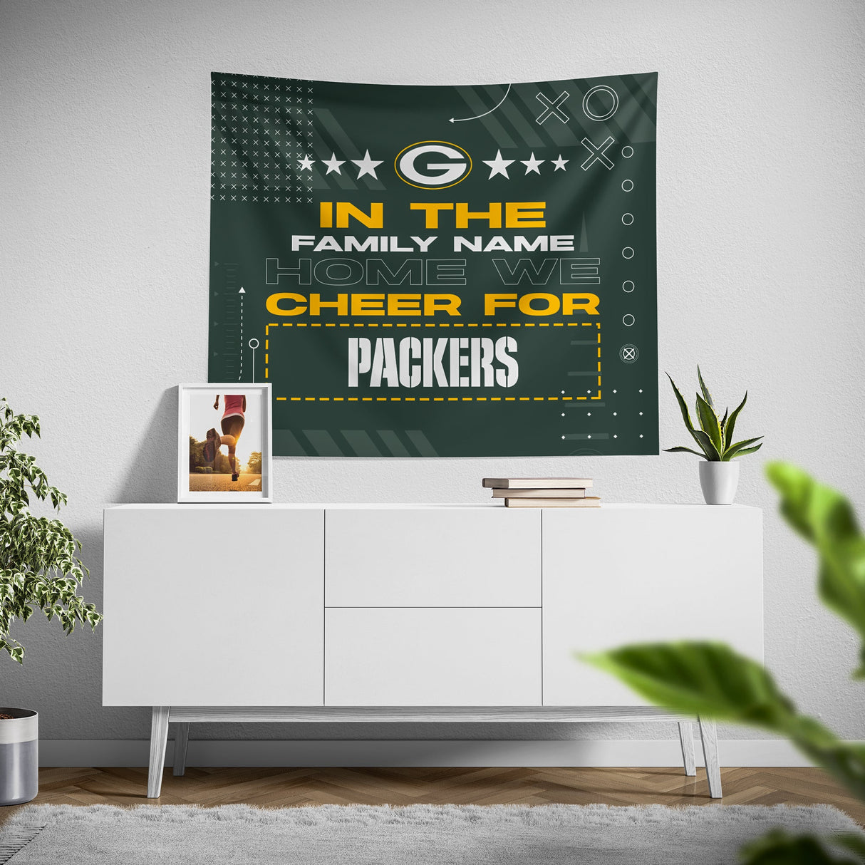 Pixsona Green Bay Packers Cheer Tapestry | Personalized | Custom
