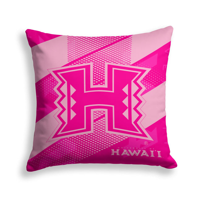 Pixsona Hawaii Rainbow Warriors Pink Motion Throw Pillow